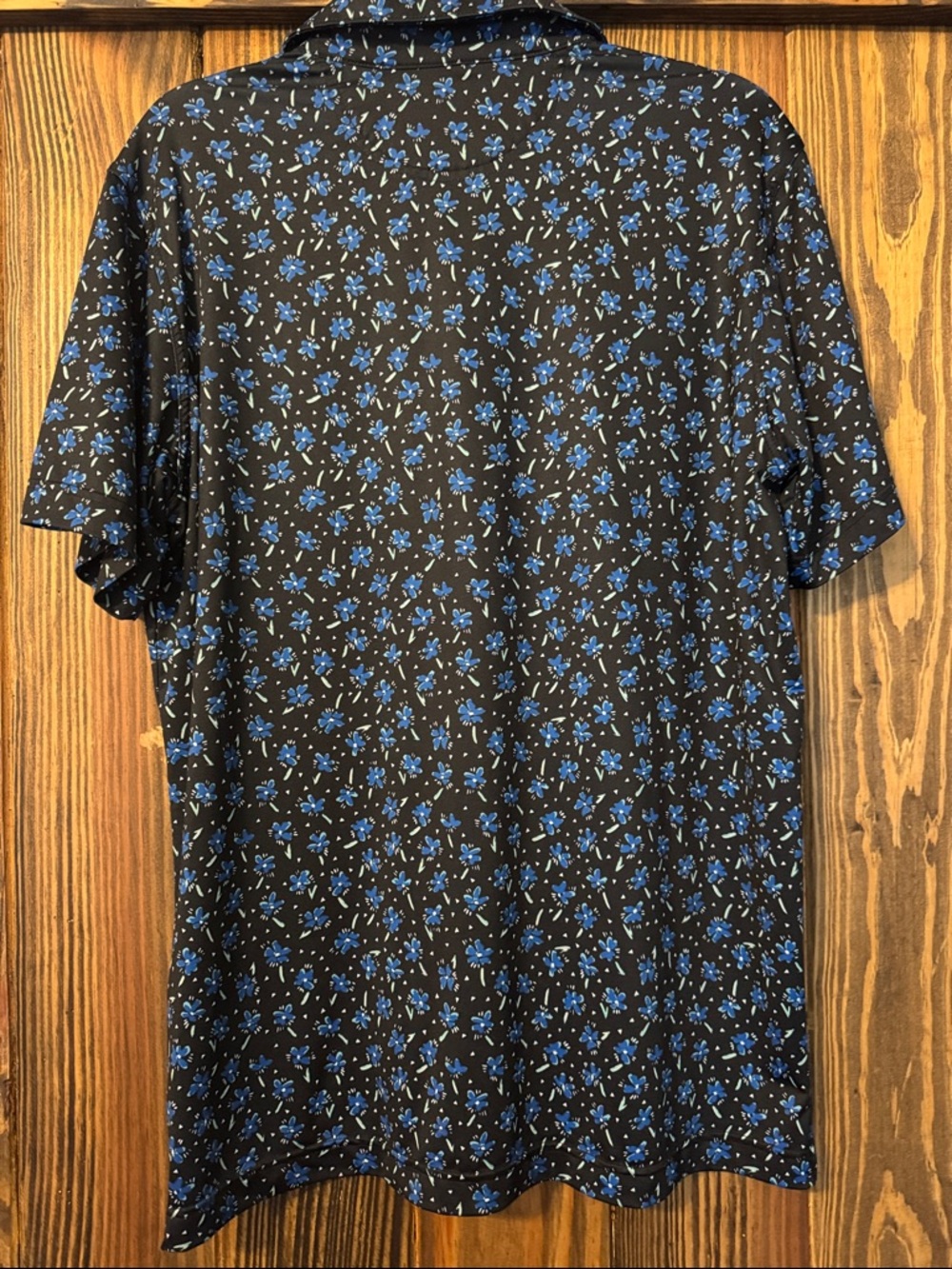 chubbies Black Polo with Blue Floral Print - Picture 3 of 6